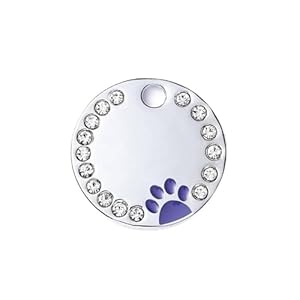 FOVAOK Personalisierte Katzenmarke mit Strass Diamant-Anhänger