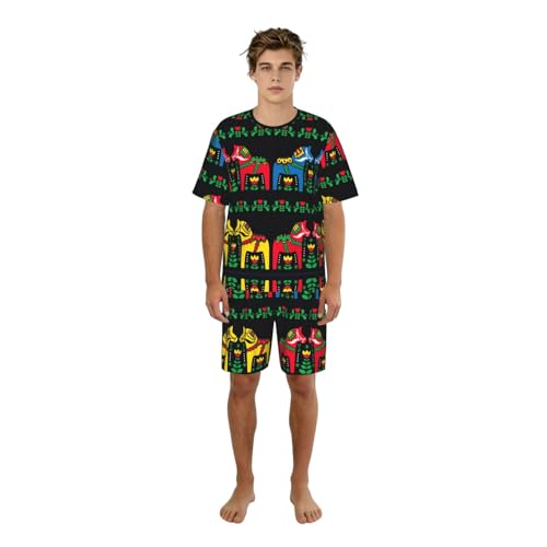 Pyjama homme imprimé cheval Dala en coton chic pour nuit et détente