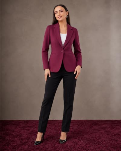 Image of SaintX Women's Premium Formal Blazer | Fully Lined | Regular Fit | 4-Way Stretchable Ultra-Light Fabric | Fashion-Forward | Office /Meetings (WB01)