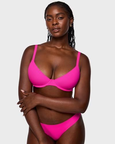 Image of INLYRIC Women's Inbarely Plus Balconette Bra - Lightly Padded Underwire Sexy Tshirt Demi Bras Supportive