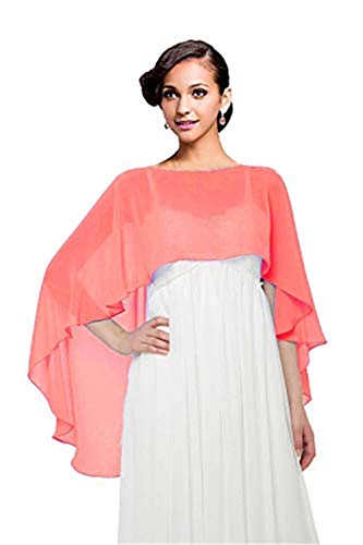 Bridal Womens Chiffon Shawl Wrap Bridal Wedding Cape Evening Prom Ball Wraps