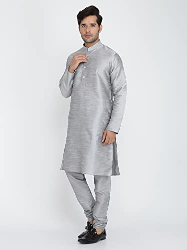 Image of Royal Kurta Men's Silk Blend Kurta & Churidaar Pyjama Set