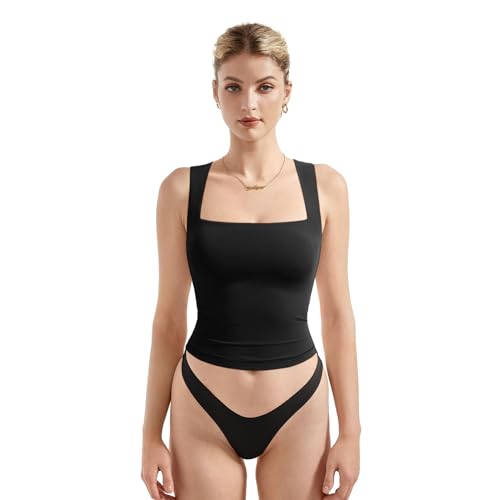 SUUKSESS Women Sexy Square Neck Going Out Crop Sleeveless