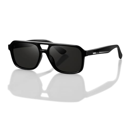 Polarized Retro Aviator Sunglasses for Women Men Vintage 70s Square Shades Sun glasses