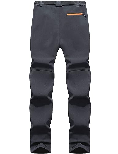 BenBoy Damen Wanderhose Wasserdicht Softshellhose Outdoorhose Winddicht Warm Gefüttert Winter Skihose Snowboardhose Trekkinghose,KZ2987W-Grey1-L