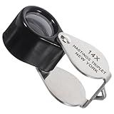 EPIGEIST 倍高倍率折りたたみ式携帯用ジュエリー拡大鏡 ポケットで持ち運び便利 レザーポーチ付きで保護も ダイヤモンド鑑定や細部観察に