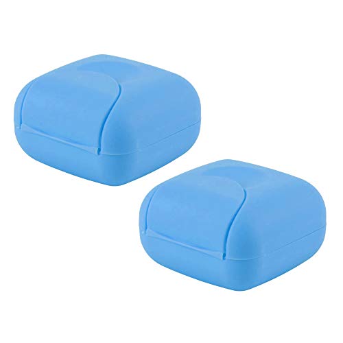 NUODWELL - 2 jaboneras de viaje hechas a mano, resistentes al agua y a prueba de fugas. Caja portátil pequeña con forma cuadrada y sellada, suministros para fuera del hogar Cover
