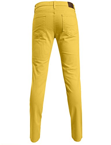 Ne People Men's Skinny Jeans - Stretch Slim Fit Classic Basic Solid Casual Colored Denim Pants Nemp01 Yellow 40X32 #TOP1