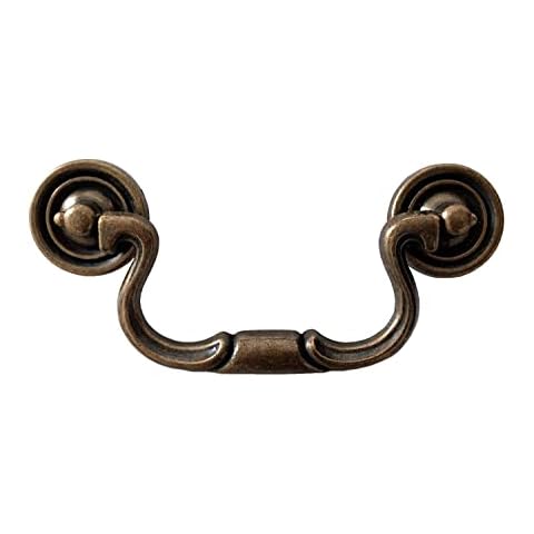 LynnsGraceland 4" C-C Bail Drawer Pull Drop Swing Handles Dresser Pulls Cabinet Knob Antique Bronze Vintage Style (4" Centers Bail) Cover