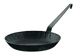 RÖSLE Bratpfanne Schmiedeeisern Serie 1888, Hochwertige, mit hohem Rand für knusprige Bratkatoffeln und kurzgebratenes Fleisch, Grill- und Induktionsgeeignet, hoch 28 cm, Schwarz