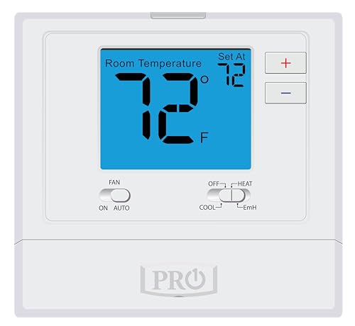 PRO1 T721 Non-Programmable Wall Thermostat 2H/1C Heat Pump or 1H/1C Conventional System Digital Home Thermostat