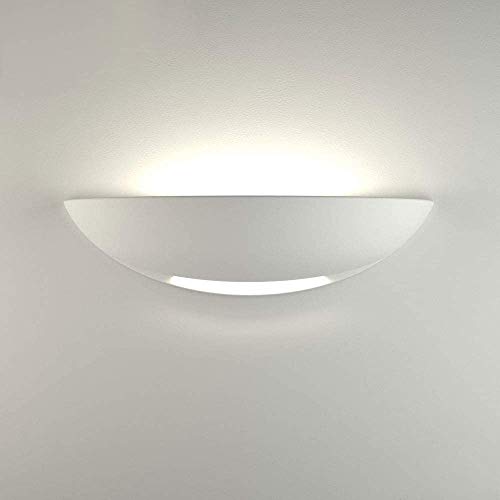 Universo LED Applique murale demi-lune en plâtre double émission à peindre lampe avec culot R7s moderne pour éclairage