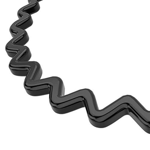 Hyfeel Wavy Headbands Plastic Skinny Thin Non-Slip Flexible Hair Bands Simple Hoops Hair Accessories For Women And Men Solid Colors (Black) #TOP3