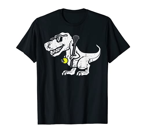 Trex Dinosaur Lacrosse Funny Lax Player Goalie Kids Boys Camiseta