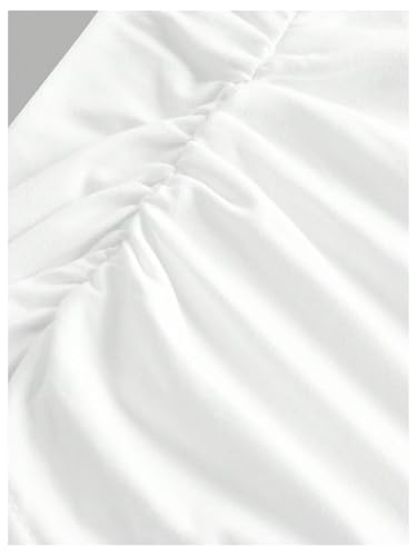 Floerns Girl's 2 Pcs Sleeveless Shirts Square Neck Solid Ruched Tank Top4