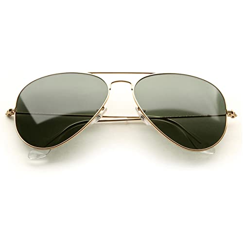 Image of Louis Kouros Armstoner Aviator Classic Trendy 3026 sunglasses | Mirror Lens | 400 UV Protected | For Men's Women's | Medium | 62mm Lens Width