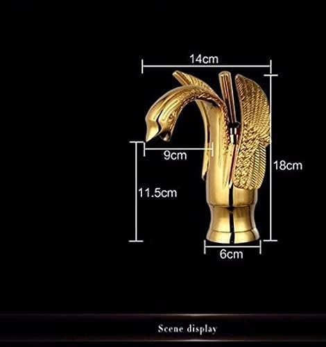 Image of BASSINO Brass Rose Gold Swan Shape Bathroom Sink Wash Basin Mixer Tap Single Handle Hot & Cold Waterfall Lavatory Sink Faucet for Living Room & Bathroom (Rosegold-8 INCH)
