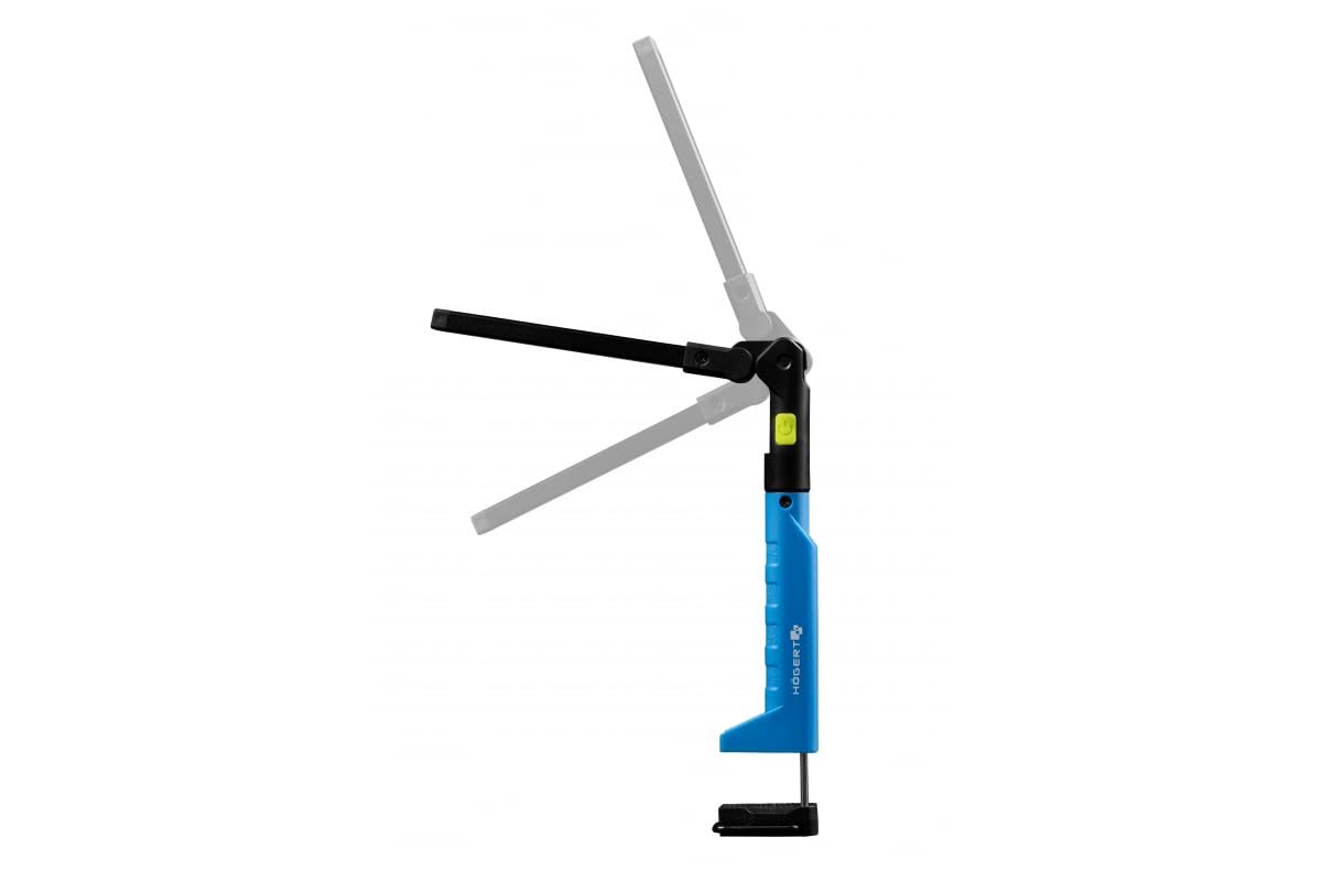 Högert Technik Lampada da officina 200 lm, modalità luce UV, 3 modalità di illuminazione, dimmerabile, magnete, gancio, morsetto, USB-C, ricaricabile, 2,5 ore, autonomia, batteria da 650 mAh