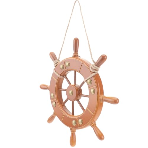 Toddmomy Adorno Decorativo de Volante de Madera Estilo Mediterráneo Retro para Colgar en Pared, Adecuado para Decoración de Hogar y Bares Diseño Vintage y Elegante
