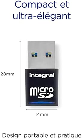 Integral Micro SD USB3.0 Memory Card Reader Adapter - Up to 180MB/s Read & 130MB/s Write Speed, Compact & Ultra-sleek and compatible with micro SD, microSDHC & microSDXC