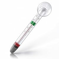 Aquarium Thermometer Analog Glas mit Saugnapf – Präzises Wasserthermometer für Aquarium, Wassertemperatur Messgerät Innen für Süß- und Meerwasser, Leicht Ablesbar, Hohe Genauigkeit, Ohne Batterie