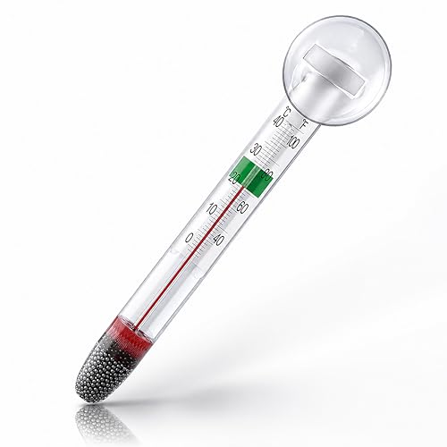 Thermomètre Aquarium, avec Ventouse Analogique 0–40°C – Thermomètre pour Aquarium Haute Précision, Lecture Facile, Thermomètre d’Aquarium Température de...