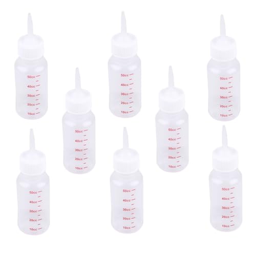 Hohopeti 8Pcs Silicone Pet Nursing Bottles for Cats and Dogs Pointed Pacifier Bottles and Feeding Accessories for Small Animals Scale Line Design
