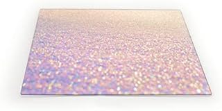 Clear Glass Chopping Board with Iridescent Glitter Print - Size 30cm x 20cm - Non Slip Glass Worktop Savers for Kitchen - Great Worktop Protector for Any Food prep