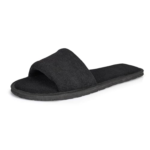 Image of Men Home Slippers Open Toe Slides Slip on Comfortable Sole Lightweight Anti Skid Indoor Bedroom Room Indoor House Cloth Soft Slippers for Men
