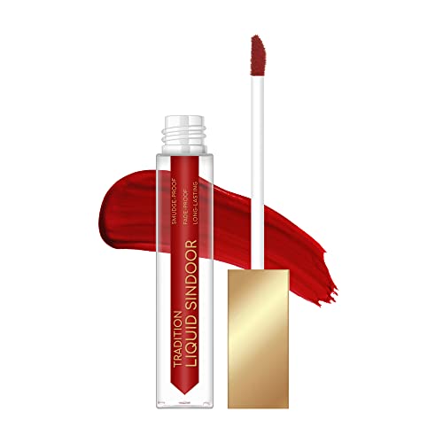 Image of SWISS BEAUTY Tradition Natural Liquid Sindoor| Smudge-Proof | Long-Lasting | Shade- Hot Red, 6ml