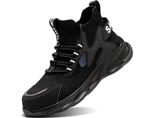 IYVW 712 Chaussures de Sécurité Montante Homme Femme Dynamique Imperméable Boots de Sécurité Antistatique Antidérapant Noir 41 EU Cover