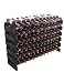 Black, Stackable Modular Wine Rack Stackable Storage Stand Display Shelves, Wobble-Free, Pine Wood (6 Rows, 72 Bottle Capacity)