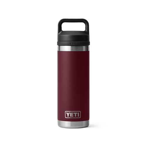 Image of YETI Rambler 18 oz Bottle, Leakproof, Vacuum Insulated, Stainless Steel with Chug Cap, Wild Vine Red