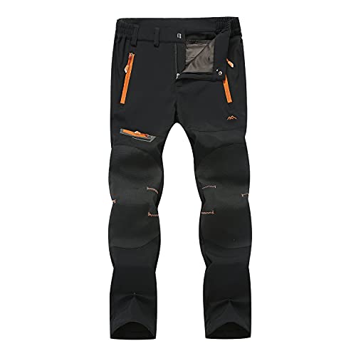 LUI SUI Pantalones para Caminar para Hombre Pantalones de Senderismo Transpirables para Senderismo de montaña al Aire Libre con Bolsillos con Cremallera