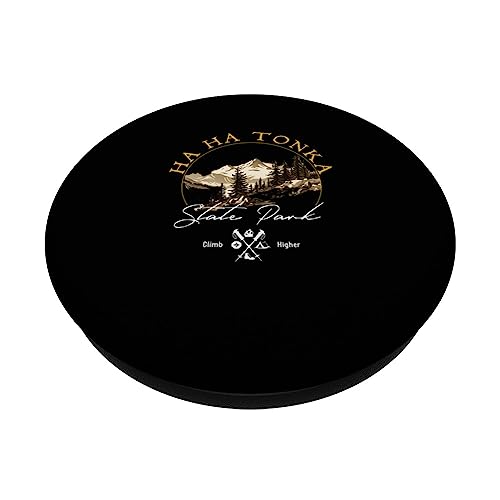 Ha Ha Tonka State Park Retro Vintage Apparel - Souvenir PopSockets Swappable PopGrip, Black - Image 2