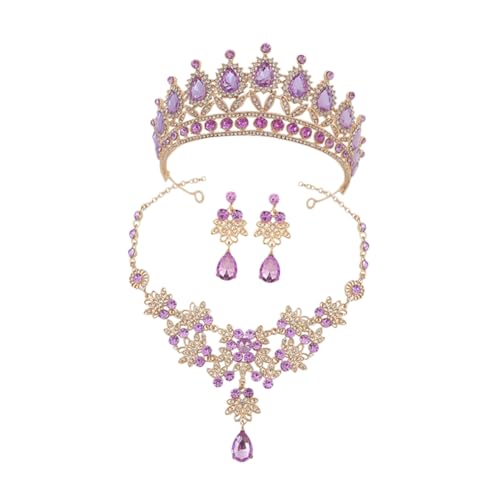 Conjunto de joyas para mujer con collar pendientes diadema de fiesta