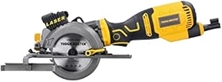 TOUGH MASTER Mini Circular Saw 705W Including Laser Function with 115mm 24T Blade, 3500 RPM Dust Extraction Tube, Ideal for Wood, Metal, Tile, Plastic