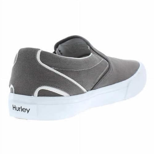 Hurley Men's Canvas Slip-on Shoe, Gray, Size 8 Ships Without Box