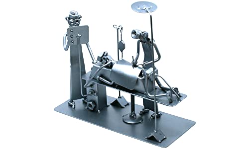 3d Metal Anesthesia Neurosurgeon Doctor Ornament - Personalized Collectibles & Fine Art Home Designer Miniature Decor - Welded Medical Assistant Sculpture - Rustic Handmade Nerd Office Figurine Gifts