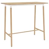 Fabricada en metal, MDF con PVC y madera maciza de haya, la mesa es estable y duradera