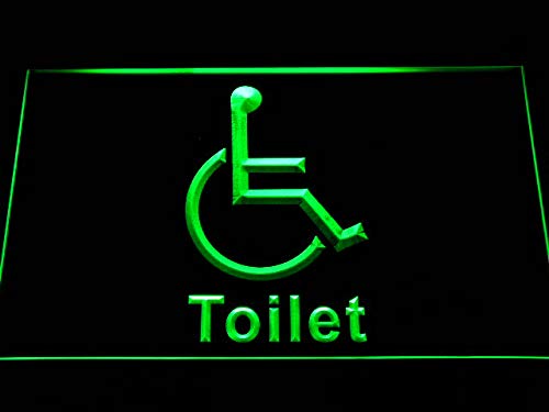 ADVPRO Disabled Handicap Wheelchair Accessible Toilet Display LED Neon Sign Green 300 x 210mm st4s32-i1049-g