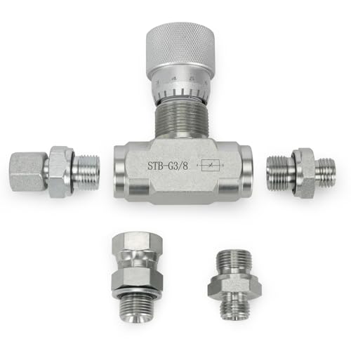 Image of STB-G3 /8 3 /8 inch L08 Hydraulic Flow Control Valve Compatible with 1-2 Ton Mini Excavator, Bidirectional Restrictor Valve 5 Pcs