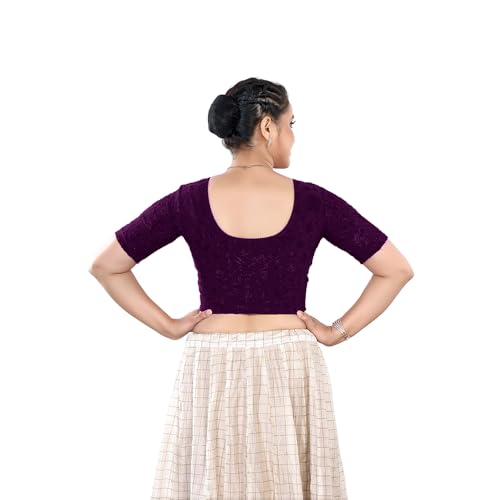 Image of Stay On Trend: Fashion Readymade Blouses for Women,Round Neckline Terry Jacquard Fabric.