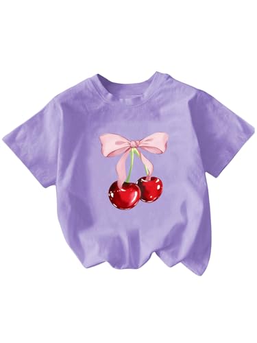 Image of WDIRARA Girl's Leopard Graphic T Shirt Crew Neck Short Sleeve Tee Shirts Cute Tops