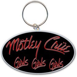Motley Crue Girls Girls Girls Black Red Logo Metal Keychain Keyring Official