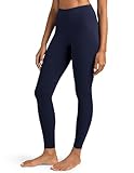 Colorfulkoala Womens High Waisted Navy Blue Leggings for Women 28' Inseam Tummy Control Leggings Full Length Buttery Soft Yoga Pants (S, True Navy)