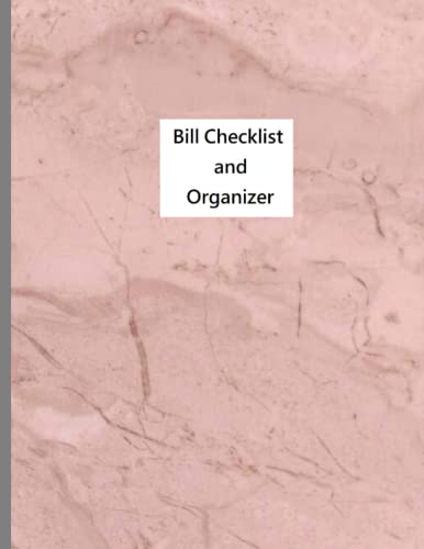 BILL checklist and organizer: Simple Monthly Bill Payments Checklist Organizer Planner Log Book, Money Debt Tracker Keeper, Budgeting Financial Planning Journal Notebook