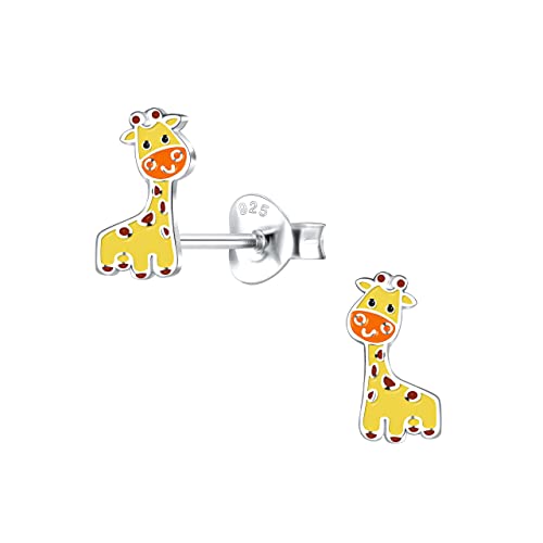 Pendientes de jirafa de plata de ley 925 (pequeños), Plata de ley