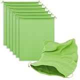 MtuxuYR Microfiber Bags with Drawstring, Green, 6 Pack, 7 x 11