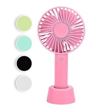 Ventilador Portatil Ventilador Mao Portatil Usb Bateria Mini Ventilador Portatil 3 Velocidades Silencioso e Potente - Ideal para Viagens, Escritório e Casa - Recarregável via USB - AlverSun